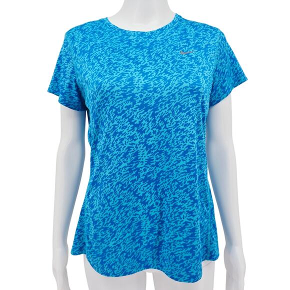 Nike Running Women's Dri-Fit Tee Blue M - Picture 1 of 5